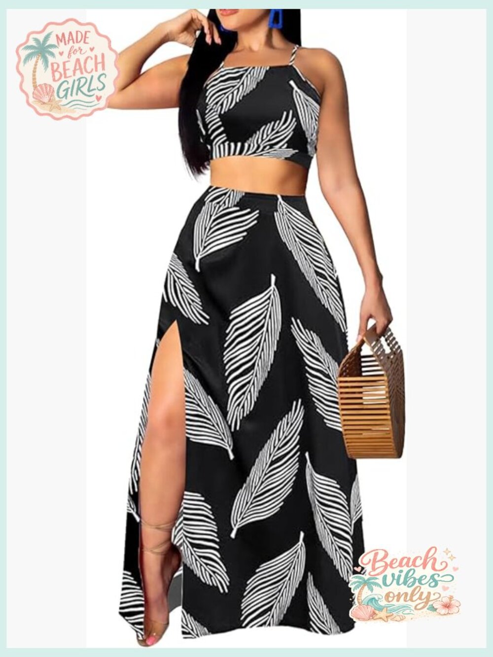 Sexy Two Piece Maxi Dress Set Off Shoulder Crop Top Long Split Skirt